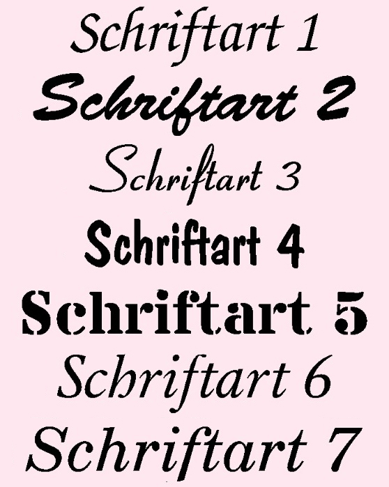 Vorschau Schriftarten